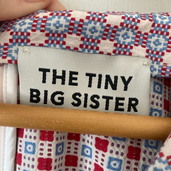 Tiny Big Sister Ruched Front Dress with Puff Sleeves - Picture 3 of 12